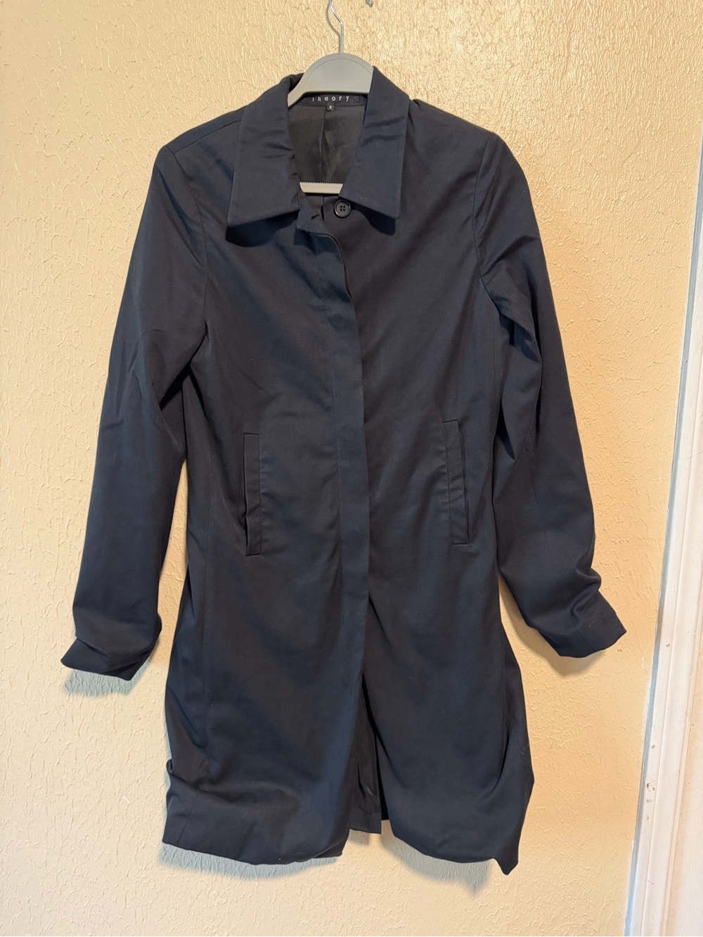 Theory Coat Button‎ Front Longline Size Medium